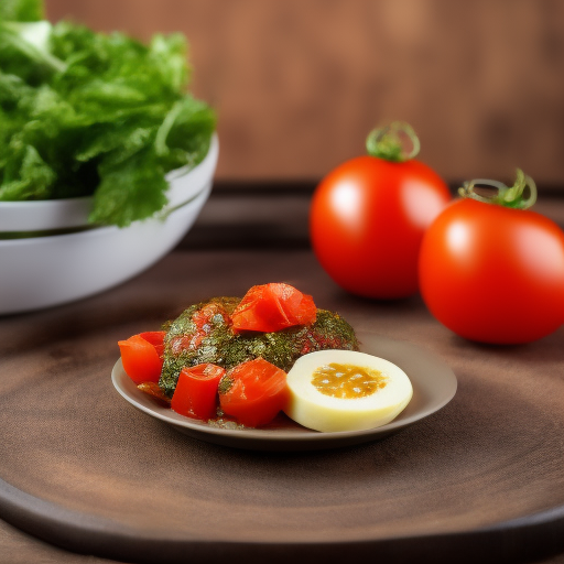 Ensalada de berenjenas y tomates con aderezo de miel y mostaza

