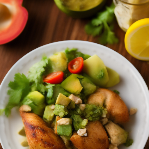 Ensalada de pollo y aguacate con vinagreta de miel - Receta argentina

