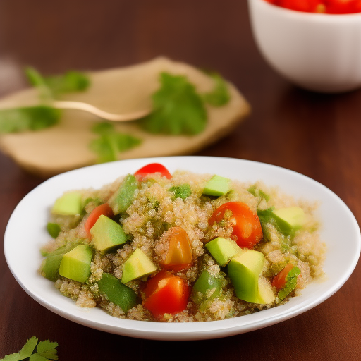 Ensalada de quinoa, tomate y aguacate

