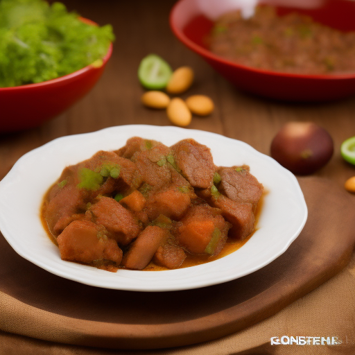 Carne de res guisada con jengibre y cebolletas

