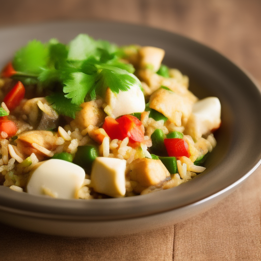 Ensalada de Arroz con Pollo y Champiñones
 
