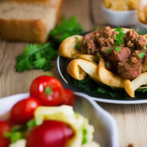 Delicioso Rollo de Carne Italiano con Queso y Verduras

