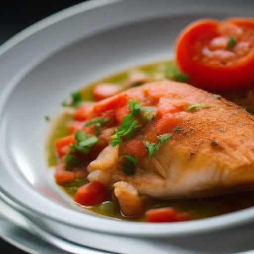 Receta de Pescado al Estilo Italiano con Tomate y Ajo

