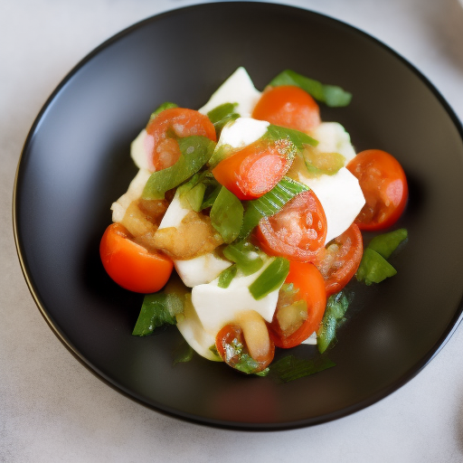 Ensalada de mozzarella y tomate con vinagreta balsámica

