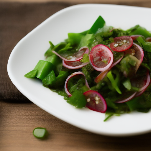 Ensalada de Mizuna y Wakame Japonesa

